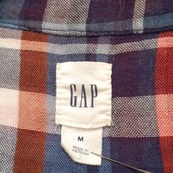 GAP Red and Blue Plaid Cotton Shirt Dress - Picture 2 of 5
